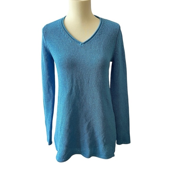 J MCLAUGHLIN CALLUM SWEATER XS V NECK HAVANA KNIT YARN RELAXED CASUAL COASTAL - Picture 2 of 12